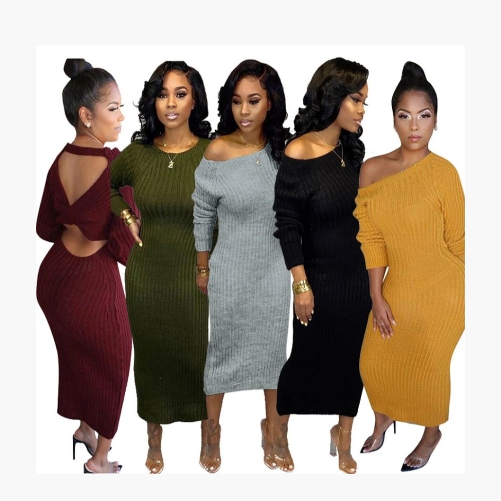 Backless Sweater Dress